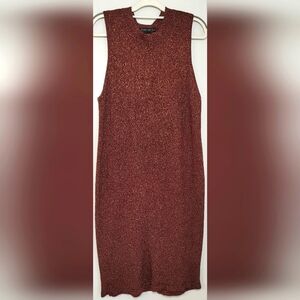 Forever 21 Maroon BURGUNDY Gold Holiday Midi sparkle bodycon Dress 2X